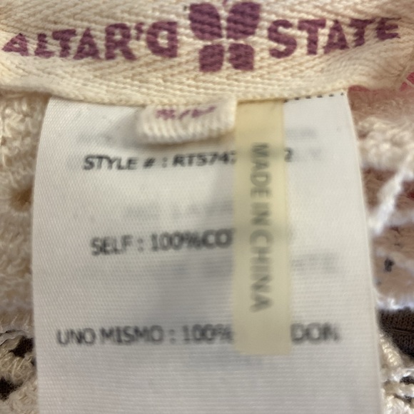 Altar'd State Womens Lace Top and Sleeve Boho Dress Brown Polka Dot Tulle Size S - Picture 9 of 12